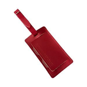 Banana Republic Red and Tan Leather Luggage Tag